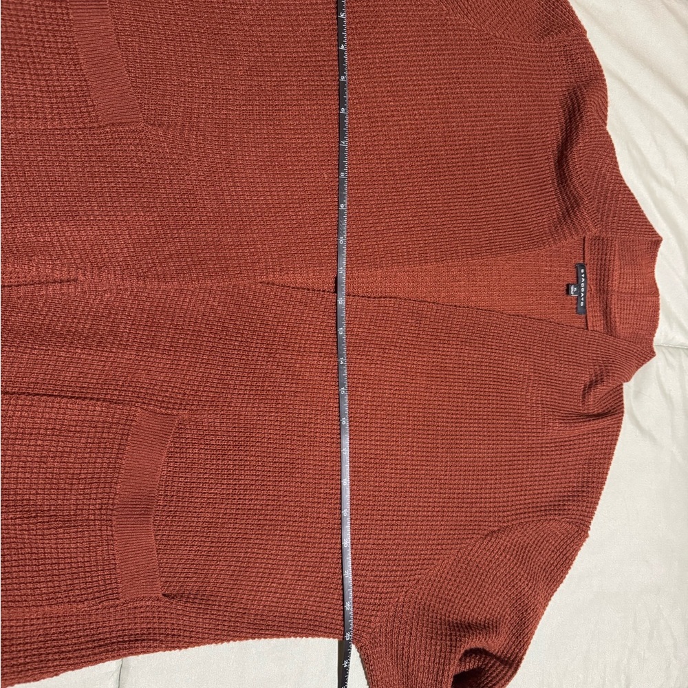 Staccato Rust Color Waffle Knit Open Cardigan With Pockets - Picture 6 of 6